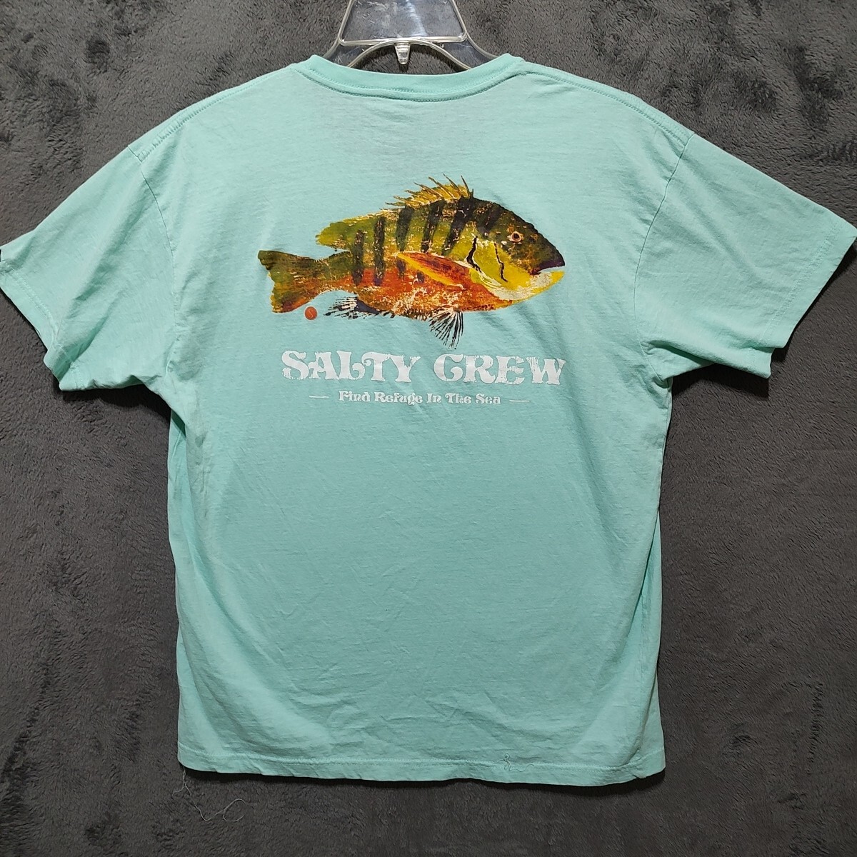Salty Crew Shirt Adult Large Green Graphic Short Sleeve Cotton Beach Outdoor Men gallery
