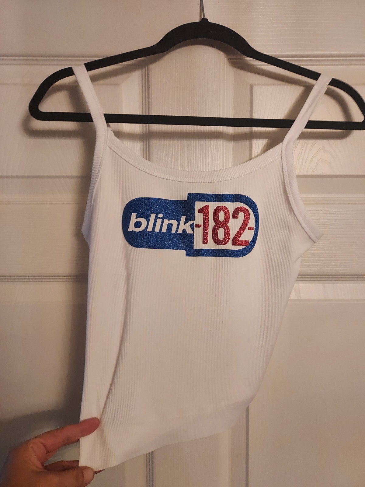 Blink 182 Cropped Tank top Pill Design Vintage Logo Glitter Blink 182 Shirt gallery