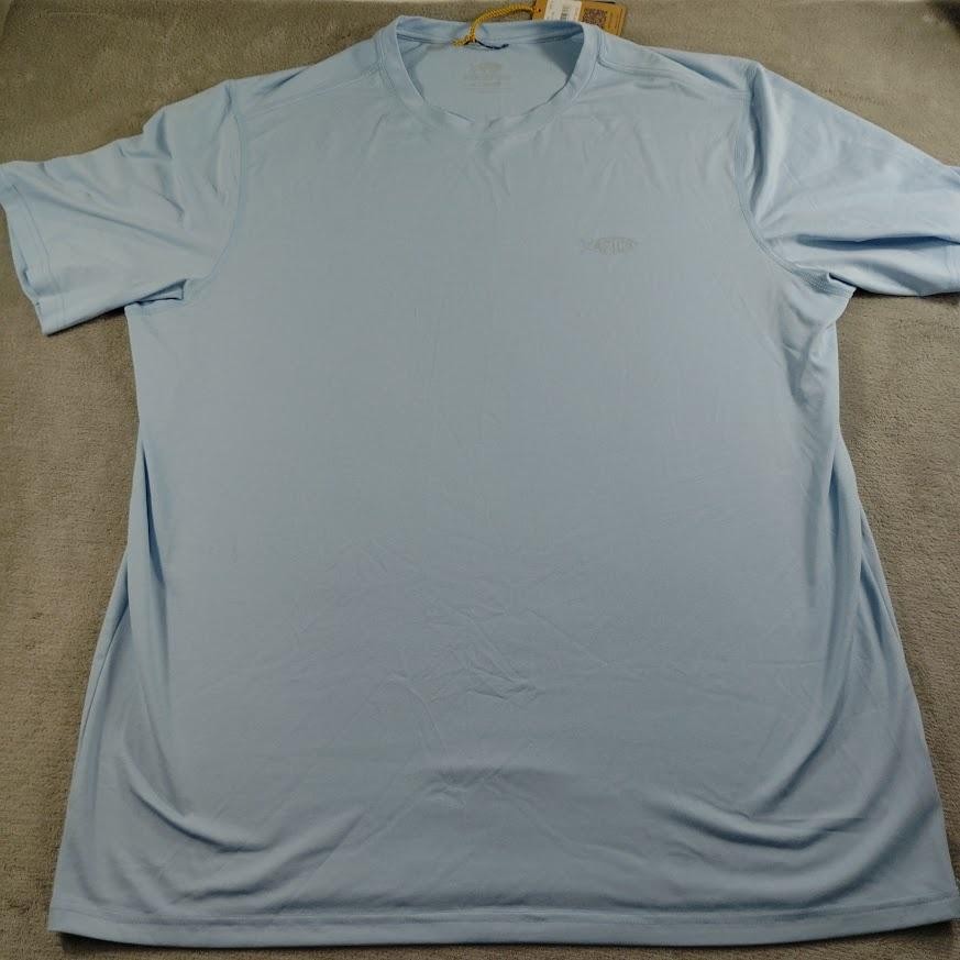 AFTCO Shirt Mens XL Blue Samurai 2 SS UPF 50 Tagless Performance Fishing Tee gallery