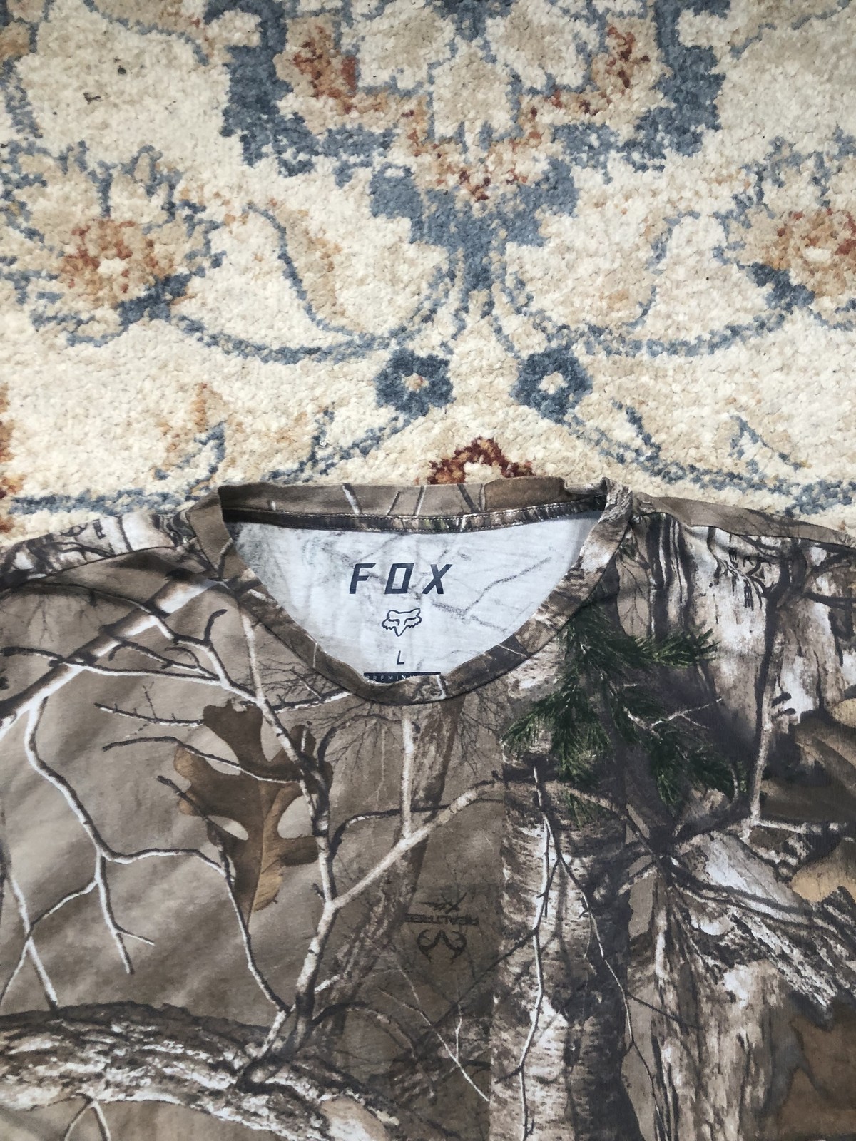 Fox Shirt Mens Large Camo Realtree Short Sleeve Crewneck Outdoor Hunting Tee gallery