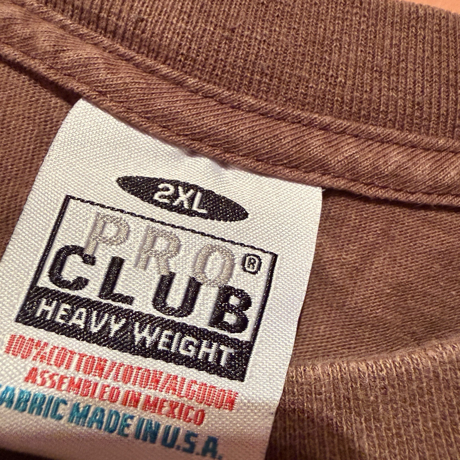 Pro Club Mens TShirt 2XL Double Extra Large Brown Heavy Weight Tee Shirt gallery