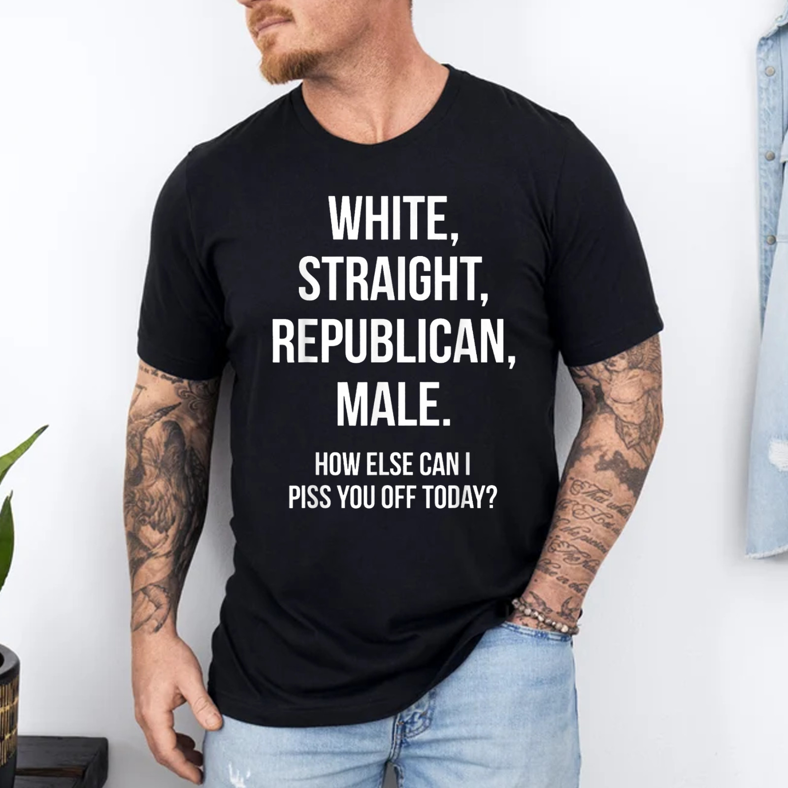 White, Straight, Republican, Male - Funny Republican T-Shirt T-Shirt gallery