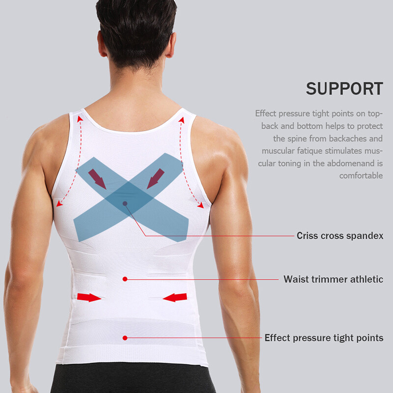 Men's Slimming Body Shaper Belly Chest Gynecomastia T-Shirt Compression Tank Top gallery