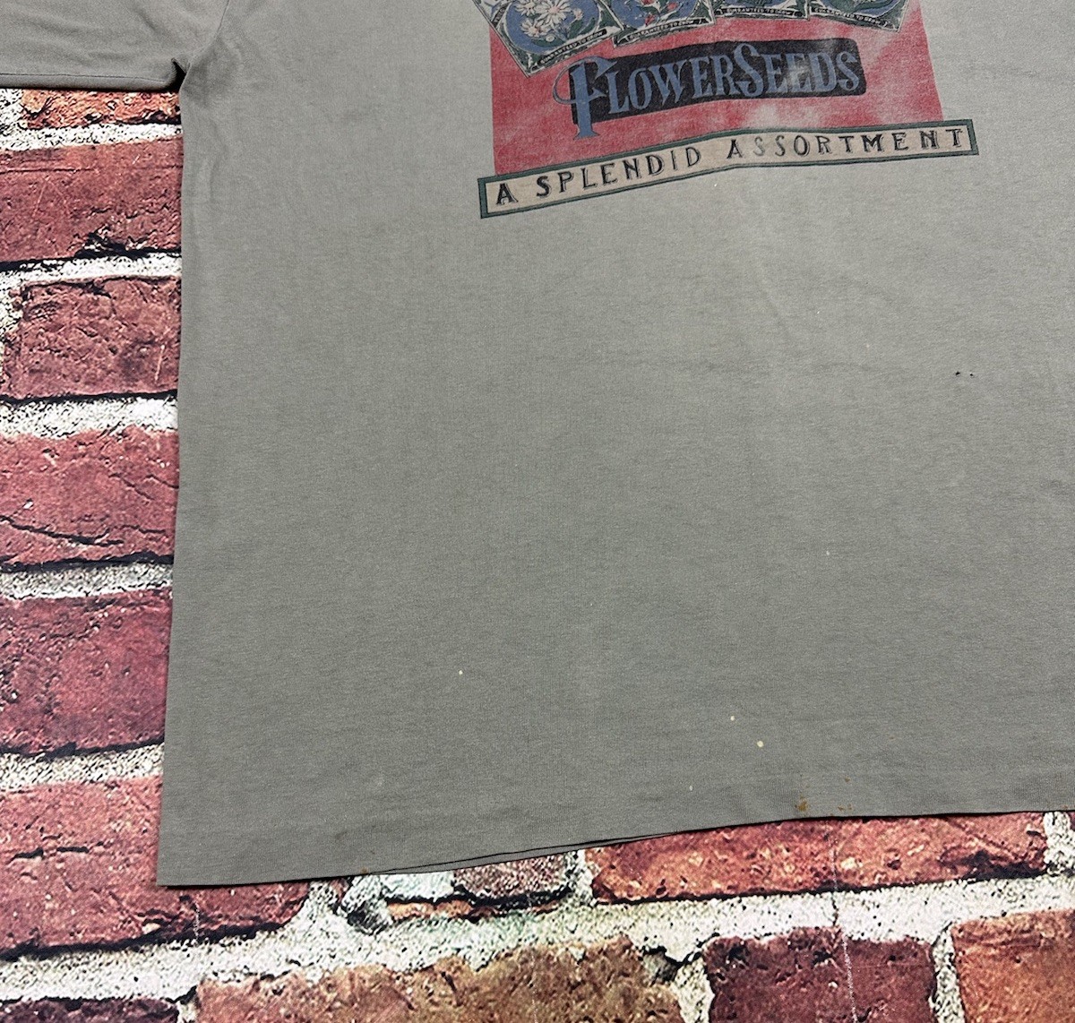 Vintage 90s Grass Roots Flower Seeds Assortments Single Stitch T-Shirt OSFA USA gallery