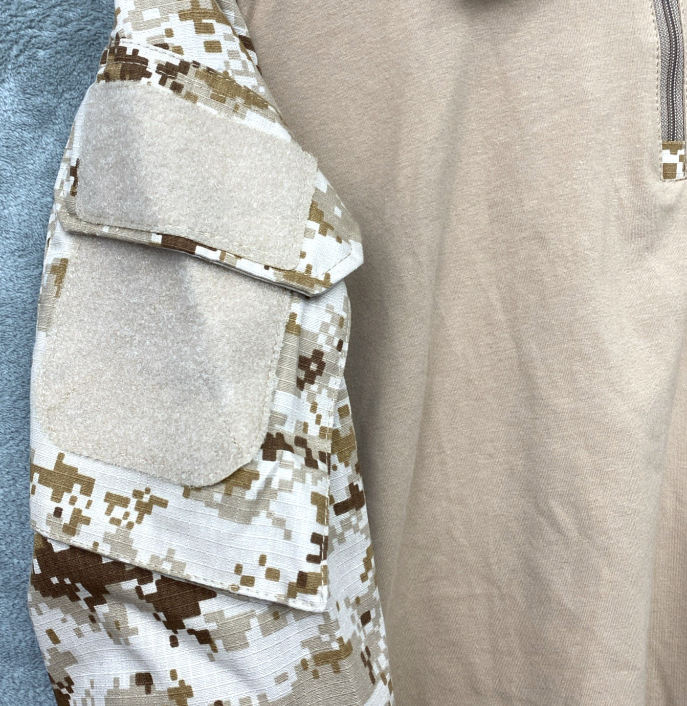 MAGCOMSEN Men's XL Tactical Military Shirt 1/4 Zip, L/S Shirt, Pockets - Tan gallery