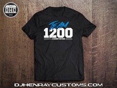 MEDIUM DJ T SHIRT “TEAM 1200” TURNTABLES BLACK NEW TECHNICS 1200 DHC