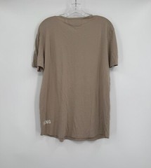 Helmut Lang Mens Tan Crew Logo Short Sleeve T Shirt Sz L