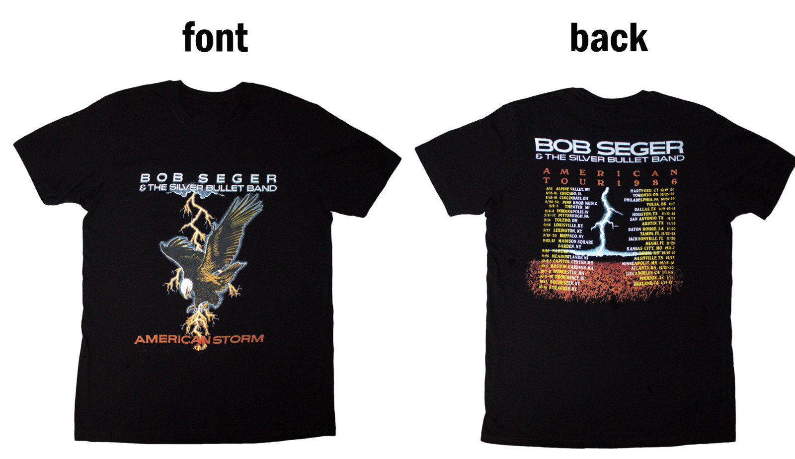 Bob Seger & The Silver Bullet Band Tour Cotton Black All Size T Shirt BT388