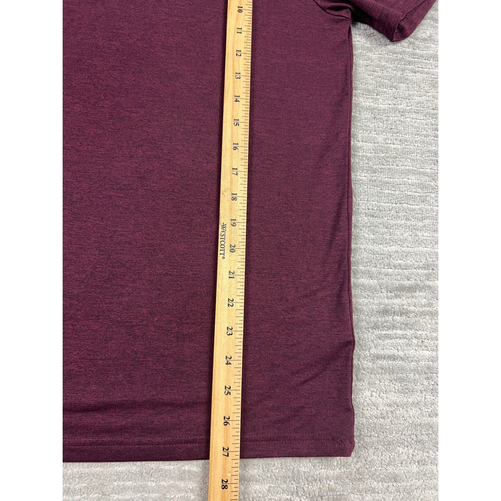 32 Degrees T-Shirt Mens Large Burgundy Cool Short Sleeve Heathered Stretch Crew gallery