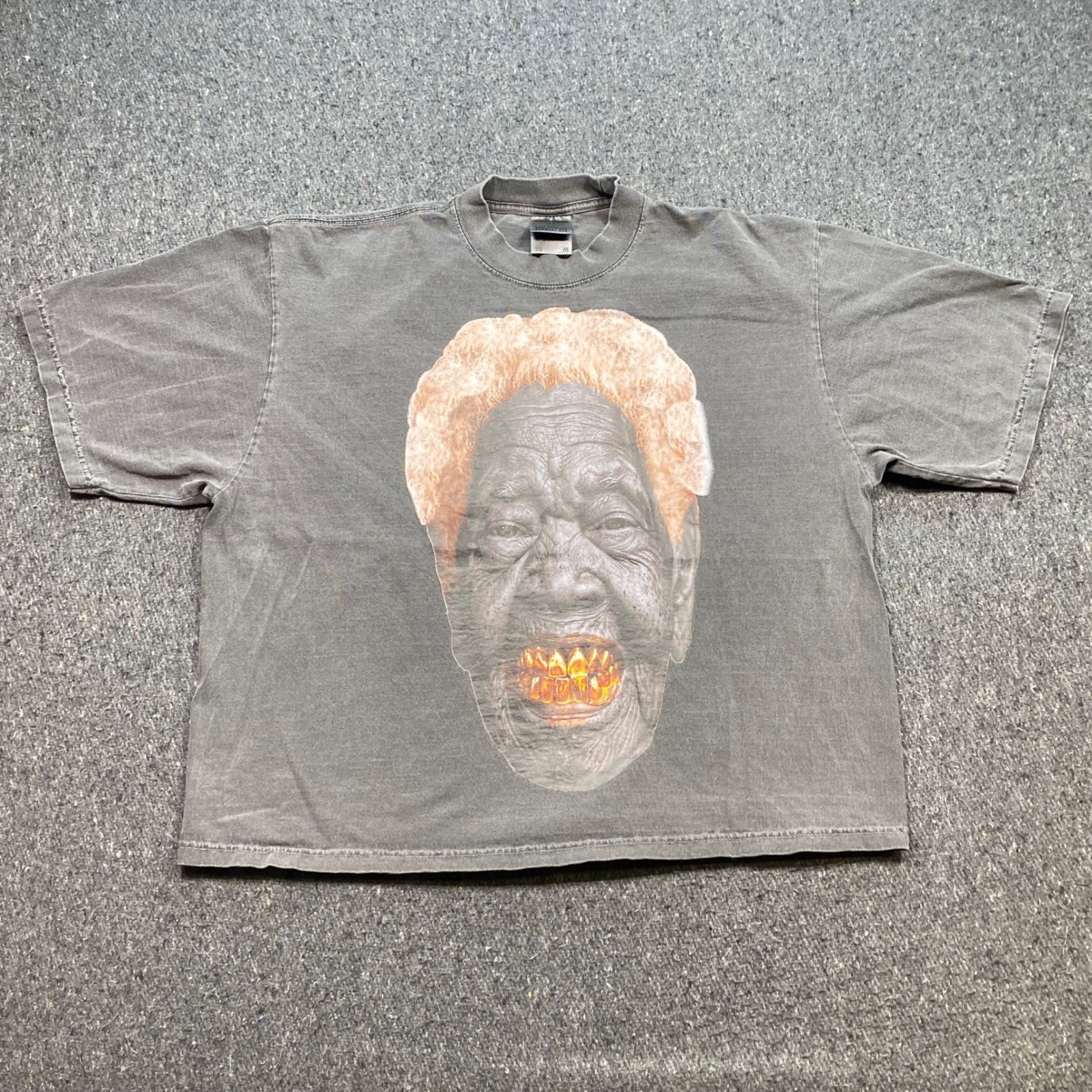 Shaka Wear Graphic TShirt Sz M Mens Gray Streetwear Skater Heavyweight Boxy Crop