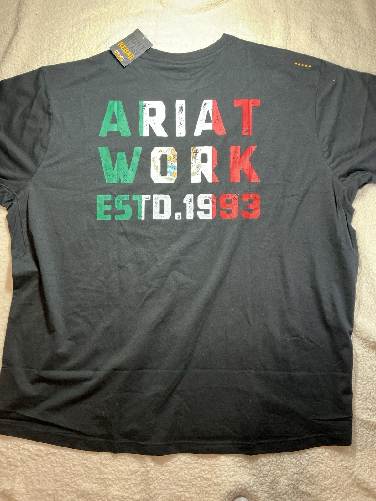 Ariat Rebar Work Graphic Pocket T-Shirt Black Men’s Big & Tall 4XL Crew