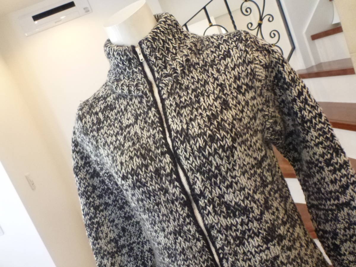 Paul Smith Jeans Knit Jacket Black White Wool Nylon Used Japan gallery
