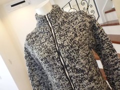 Paul Smith Jeans Knit Jacket Black White Wool Nylon Used Japan