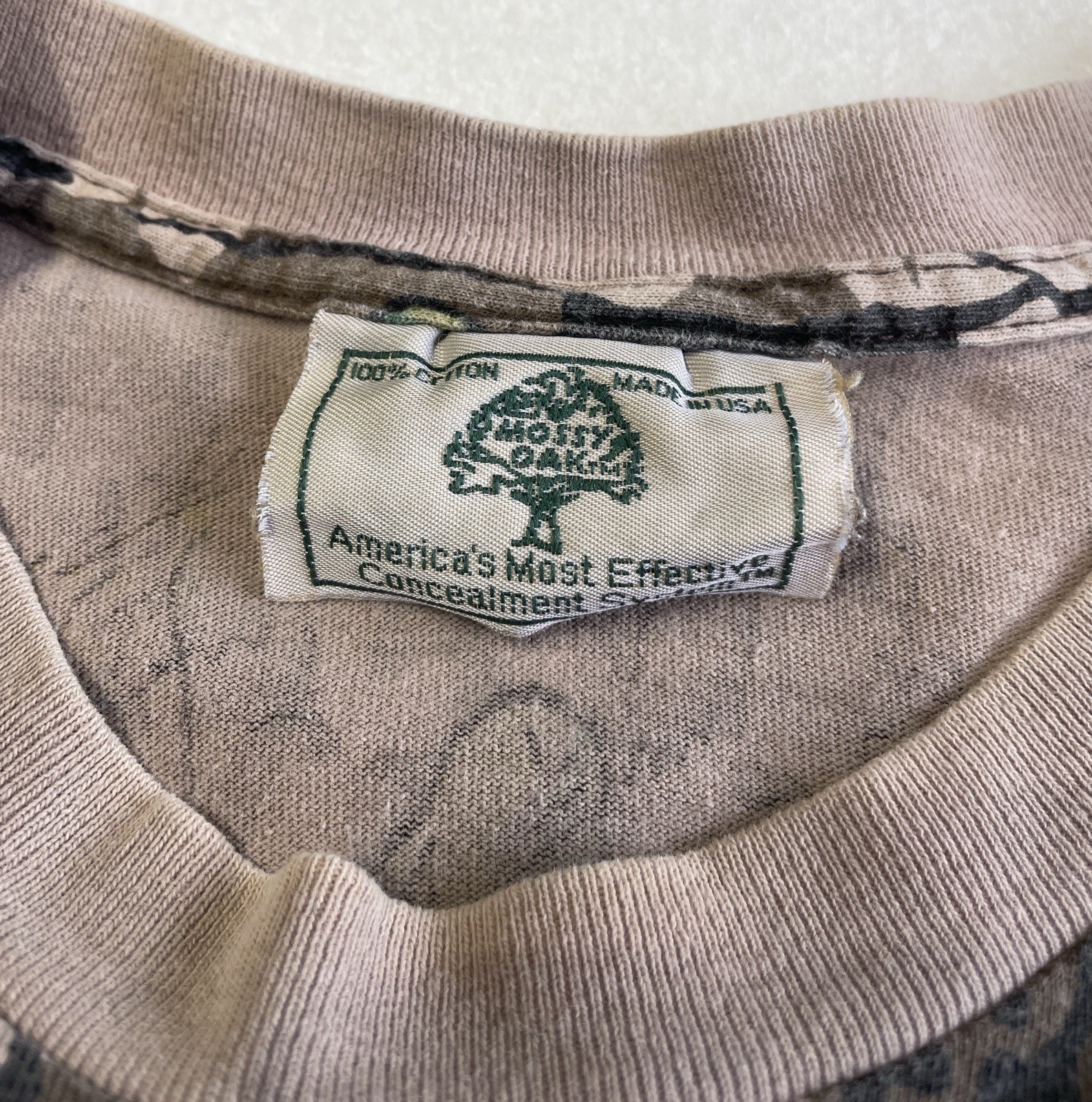 Vtg LG Long Sleeve Mossy Oak Pocket Shirt Green Leaf Foliage USA Made See Pics gallery