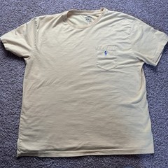 Polo Ralph Lauren Mens Large Yellow Pocket Tee Classic Fit Preppy Old Money
