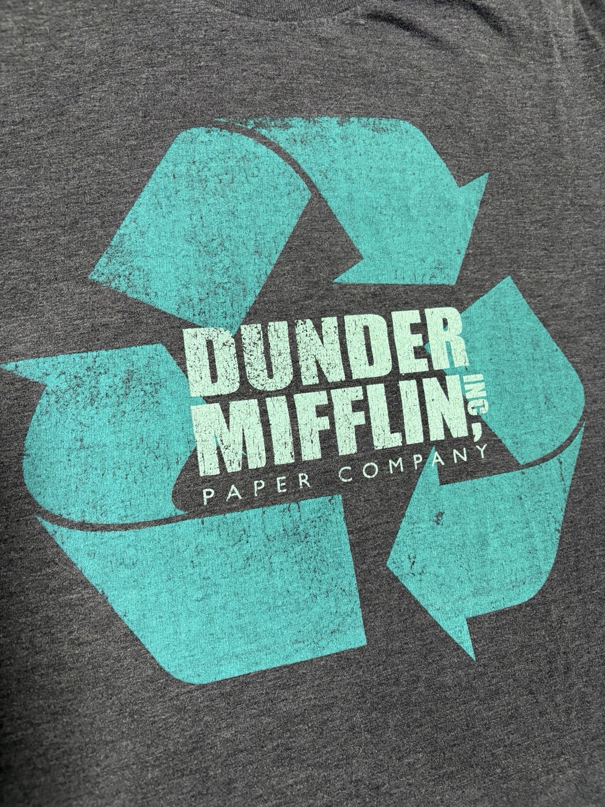 The Office Dunder Mifflin T-Shirt Gray Size L Recycle Logo gallery