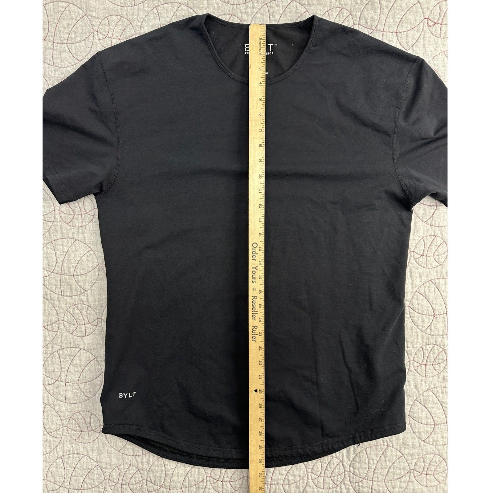 BYLT Lux Drop Cut T-Shirt Black Short Sleeve Curved Hem / Mens XL gallery