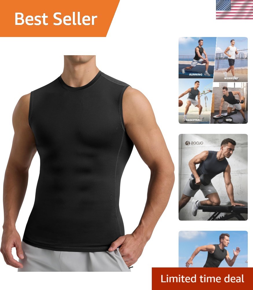 Compression Shirt Men - Sleeveless Tee Tank Top Workout Running Quick Dry Bas... gallery