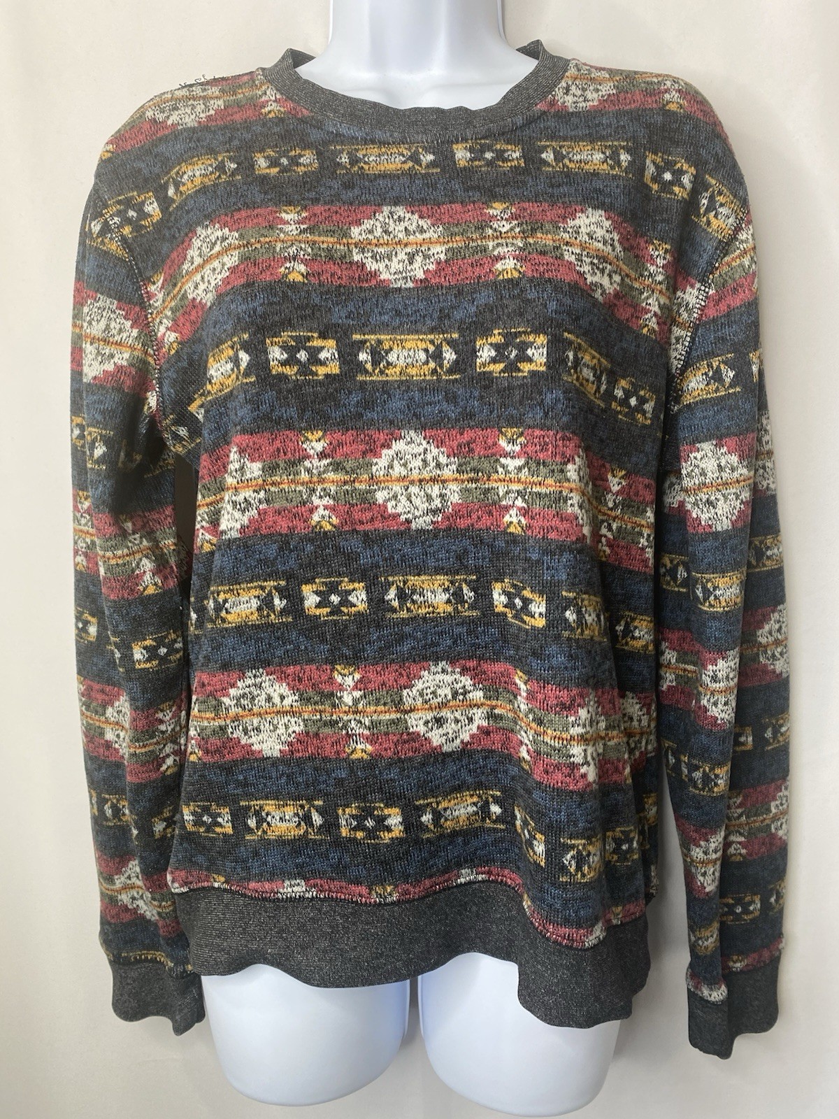 Brooklyn Men’s Aztec Print Shirt Size Small Street Wear Fall Winter Warm gallery