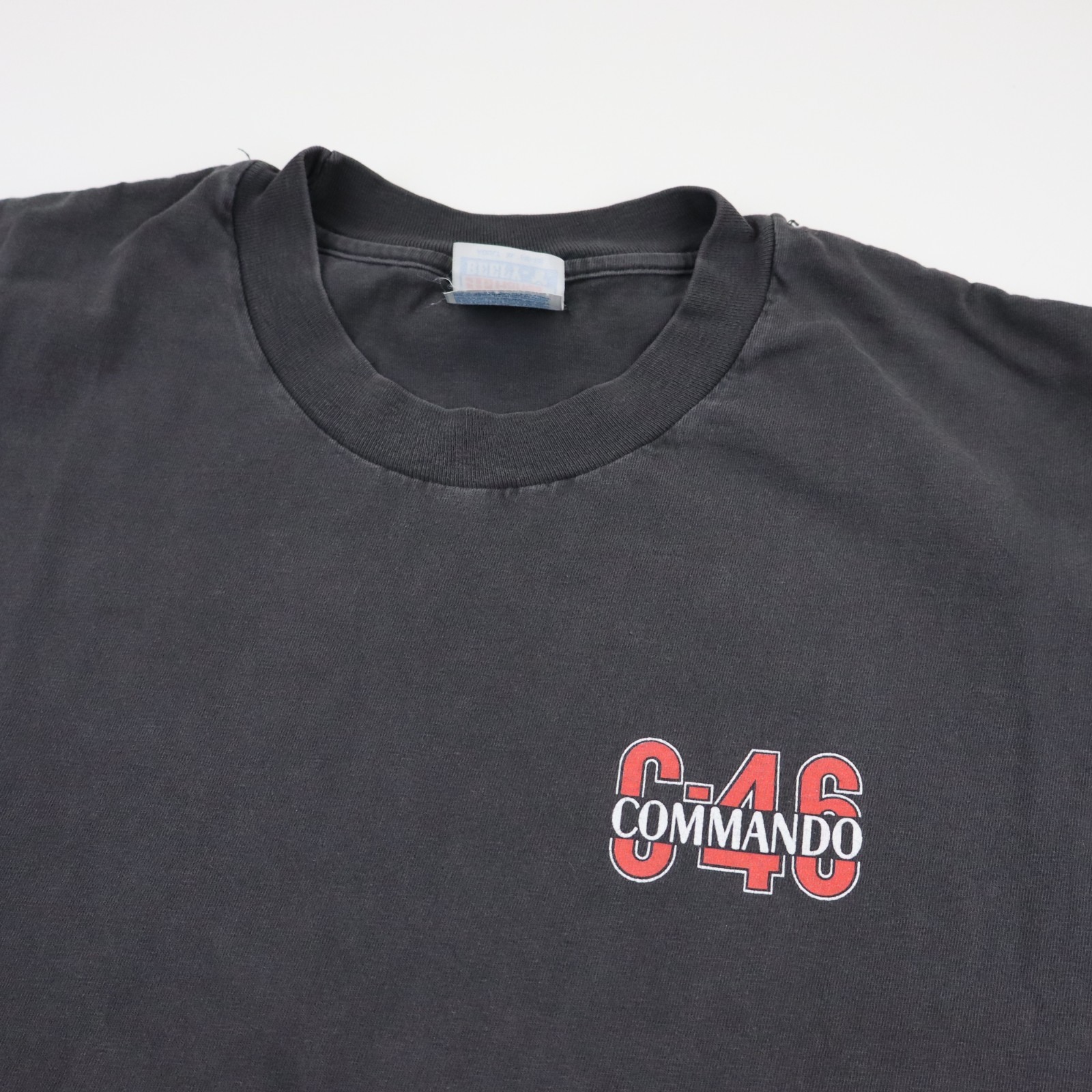 Vintage China Doll C46 Commando T Shirt Mens XL Black WWII Airplane Pin Up Tee gallery