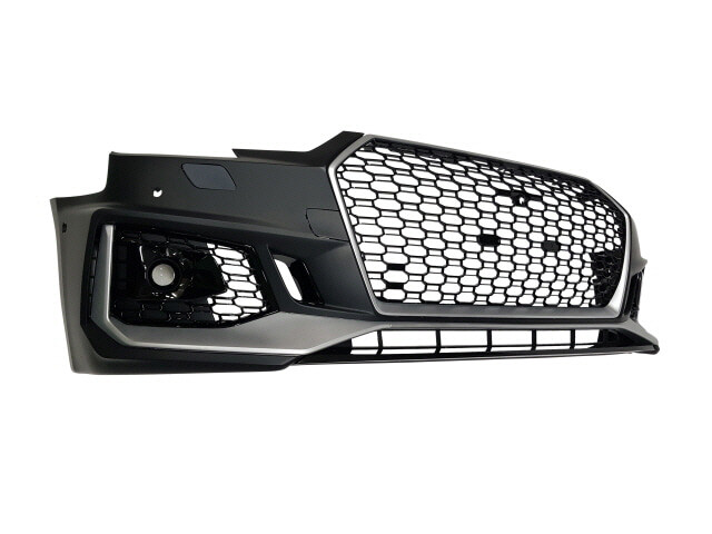 For AUDI 17-19 A4 B9 , RS4 Style Front Bumper with Chrome Front Grille w/PDC