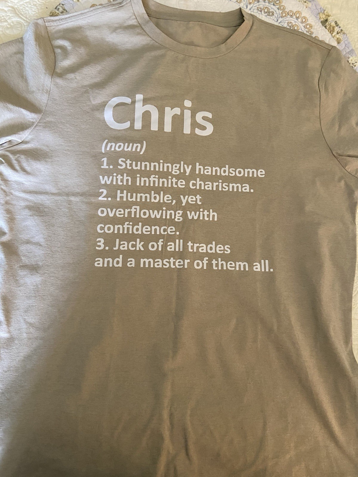 Chris (noun) Men’s Tee Tan L Print In Description gallery