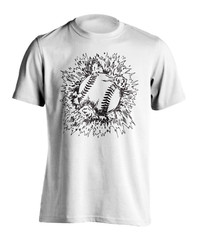 New Men’s Exploding Baseball T-Shirt Athletic Sports Fan Workout Gym Tee Shirt