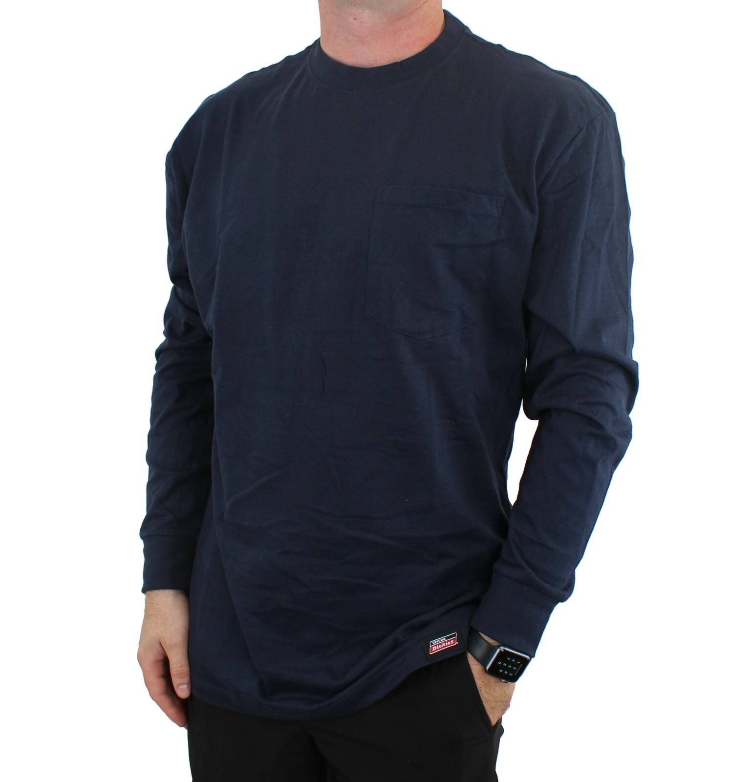 Dickies' Men's Long Sleeve T-Shirt Longer Length Lightweight Crew Neck, Pocket gallery