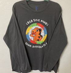 Autism Awareness T-shirt Creative Minds Think Differently Puzzle LS Men’s Sz 2XL