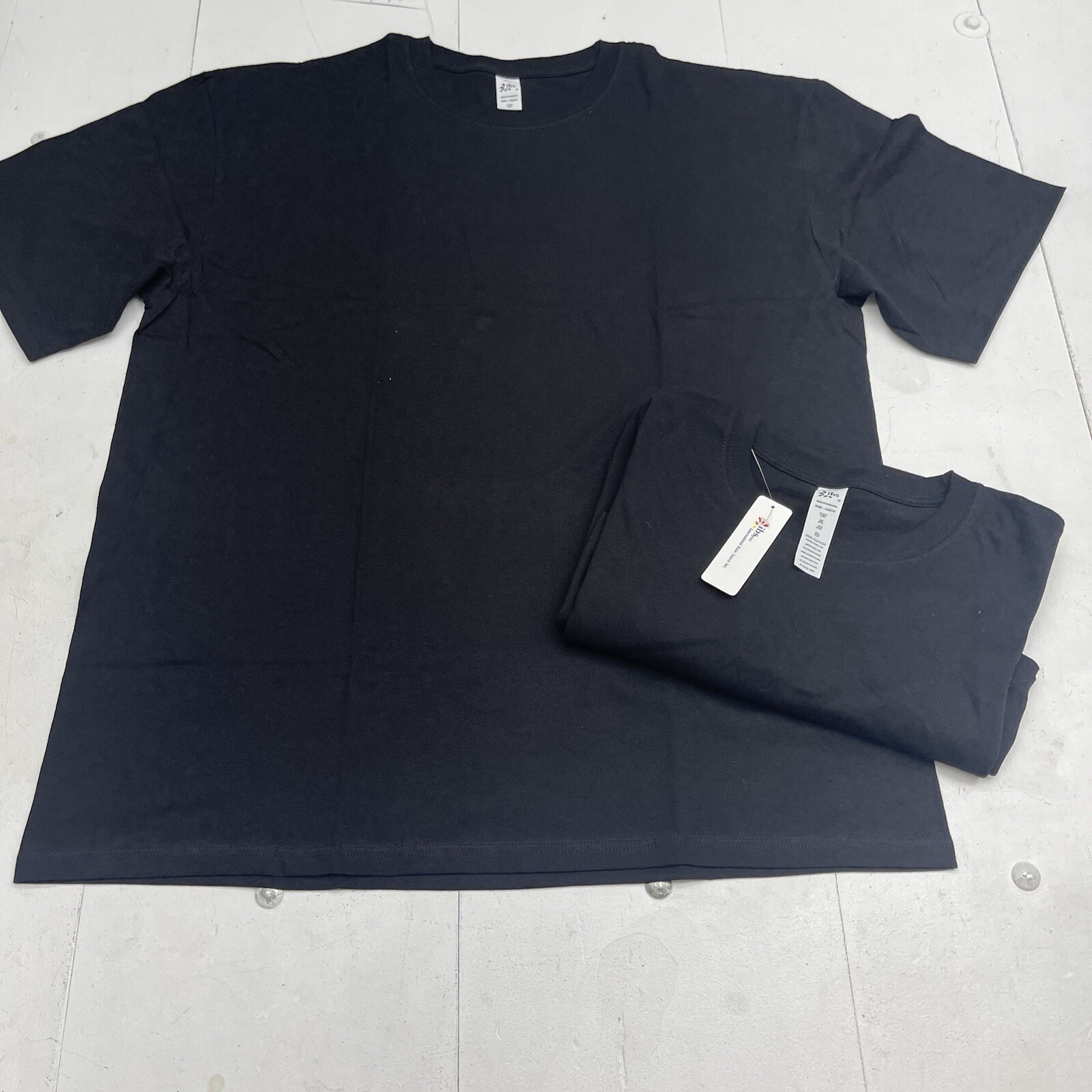 IBS Style 2 Pack Basic Black Short Sleeve T Shirts Mens Size 4XL New gallery