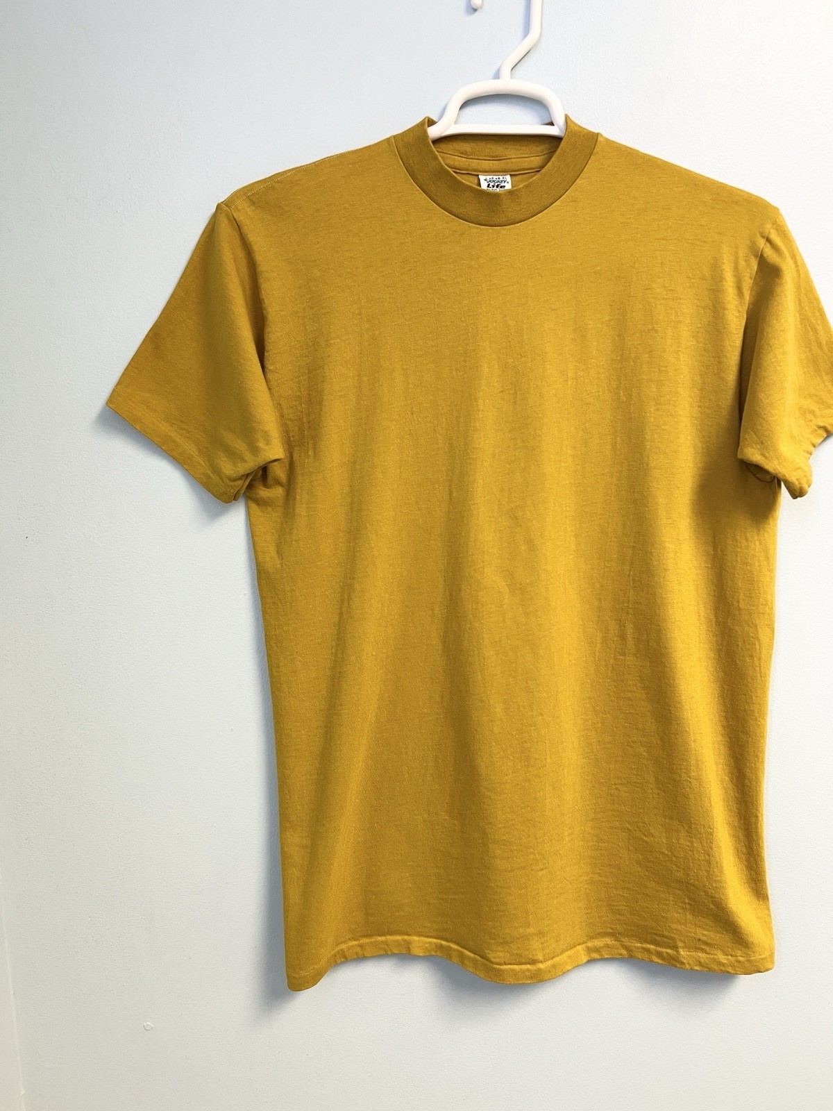 Vintage 70s Jockey Life Sun T Shirt Mustard Yellow Tee Mens XL Made in USA gallery
