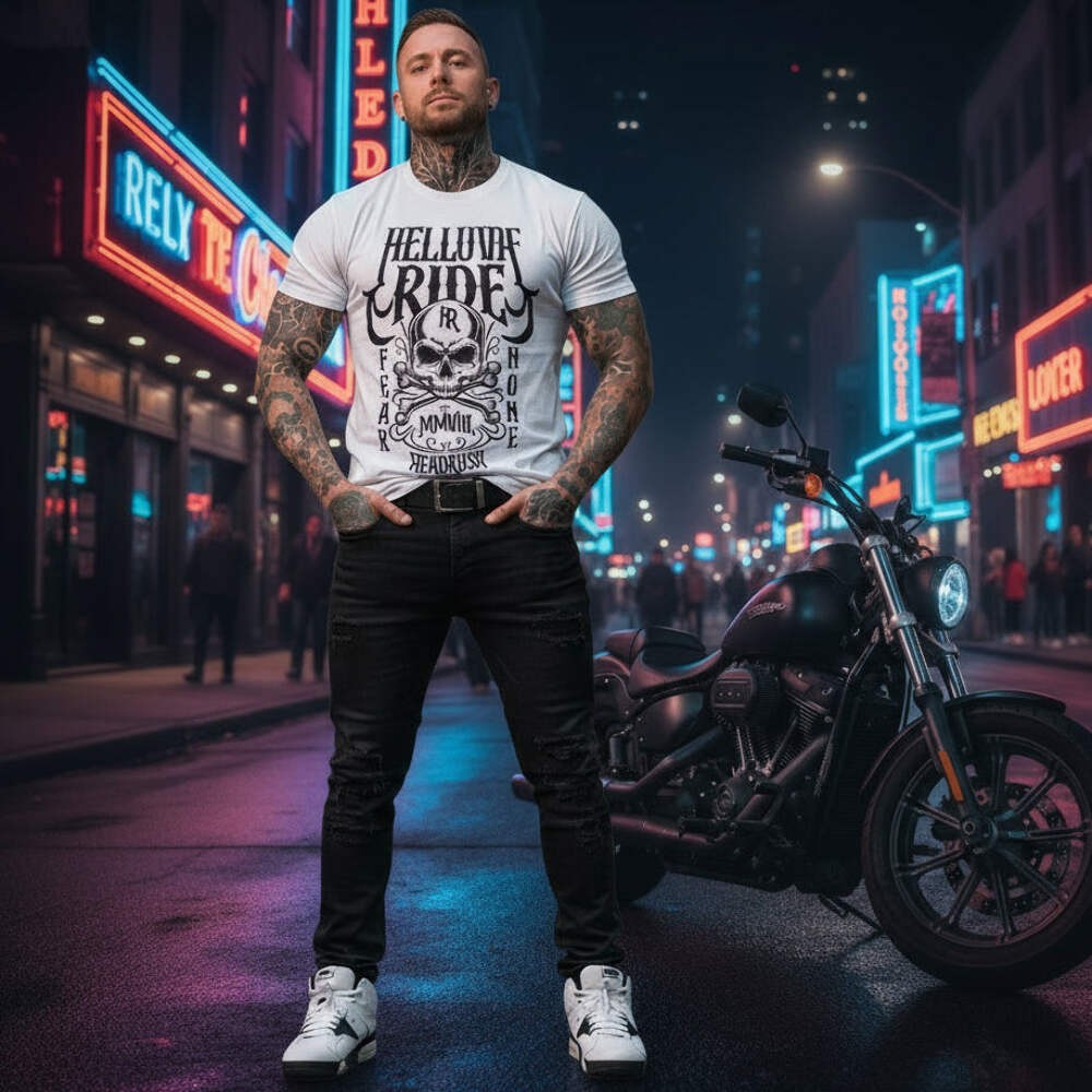 *HEADRUSH* (White) ~Helluva Ride~ Short Sleeve T-Shirts