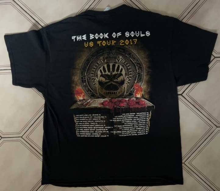 Iron Maiden Book of Souls US Tour 2017 T Shirt XL Delta Pro Weight Official Tee gallery