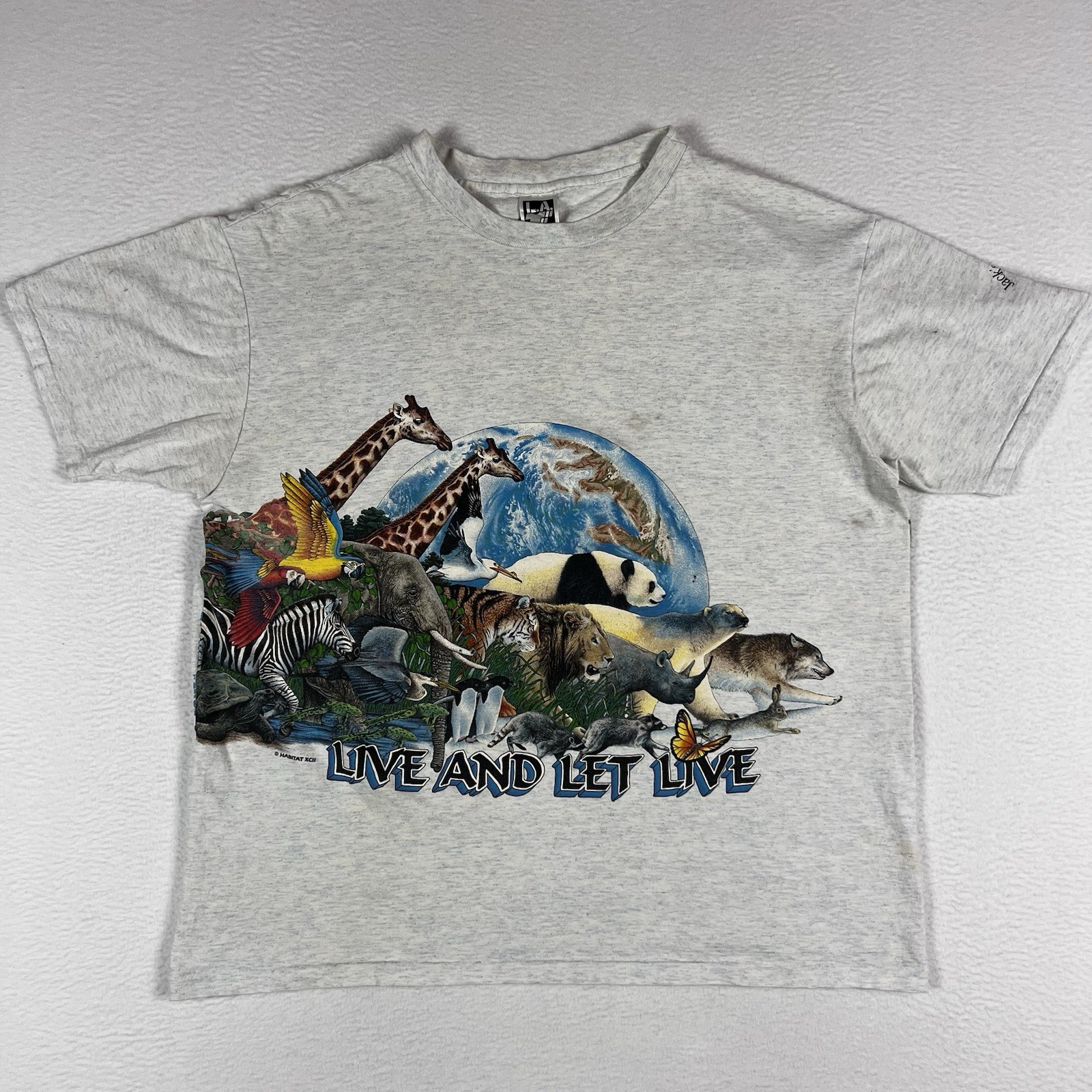 Vintage 1992 Habitat Double Sided Animal Shirt Mens XL Single Stitch Nature 90s gallery