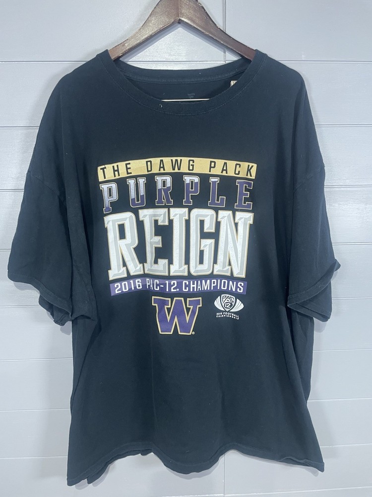 UW Huskies 2016 Pac 12 Champions “Purple Reign” Fanatics T-Shirt XXXL Black