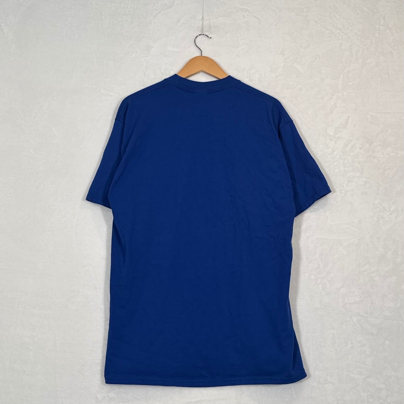 Vintage 90s Funny Jerzees Blue Get Moo-ving With Milk Graphic T-Shirt Large gallery