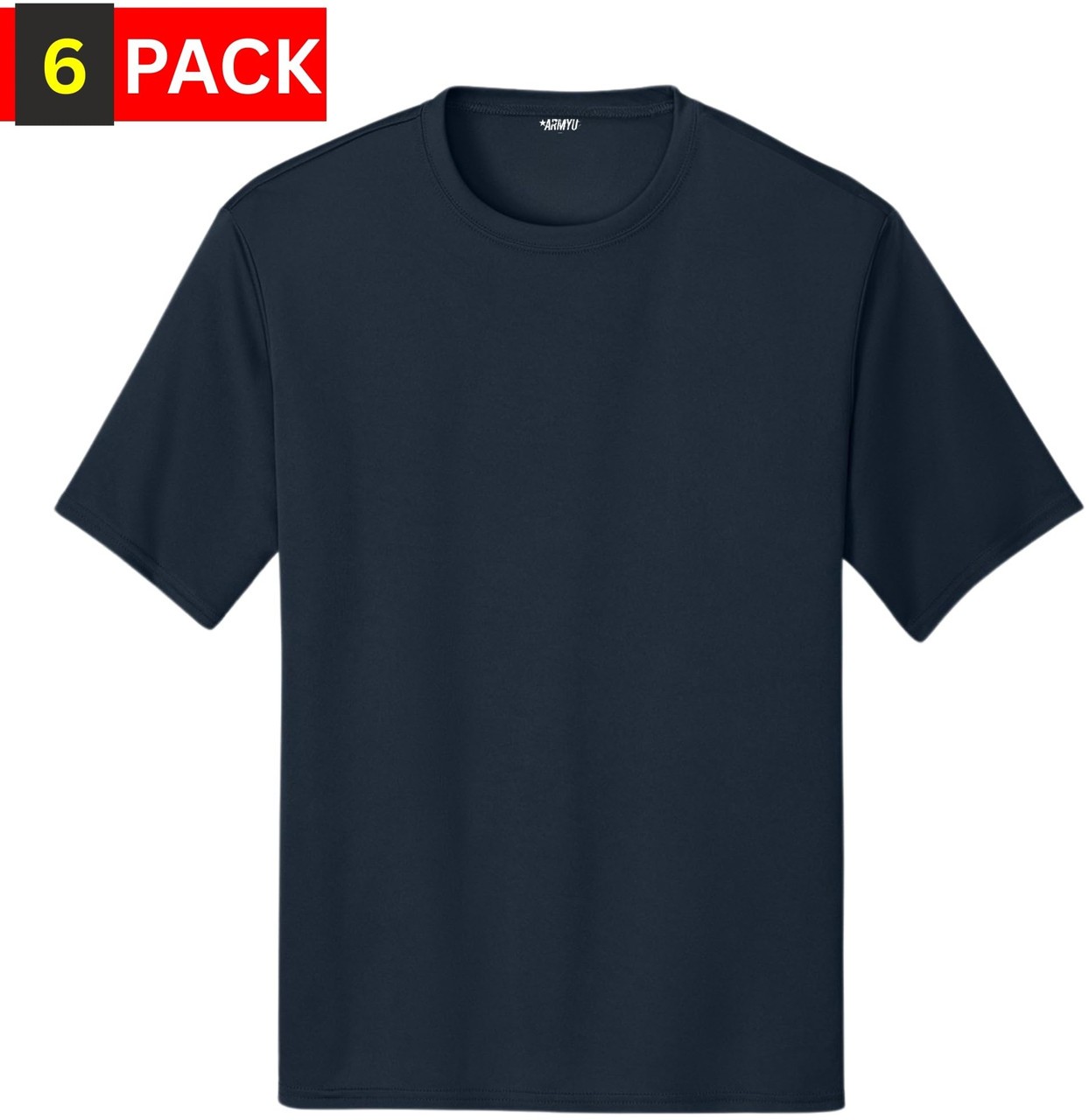 Solid Performance Military T-Shirts 100% Polyester Moisture Wicking Tee, 6-Pack gallery