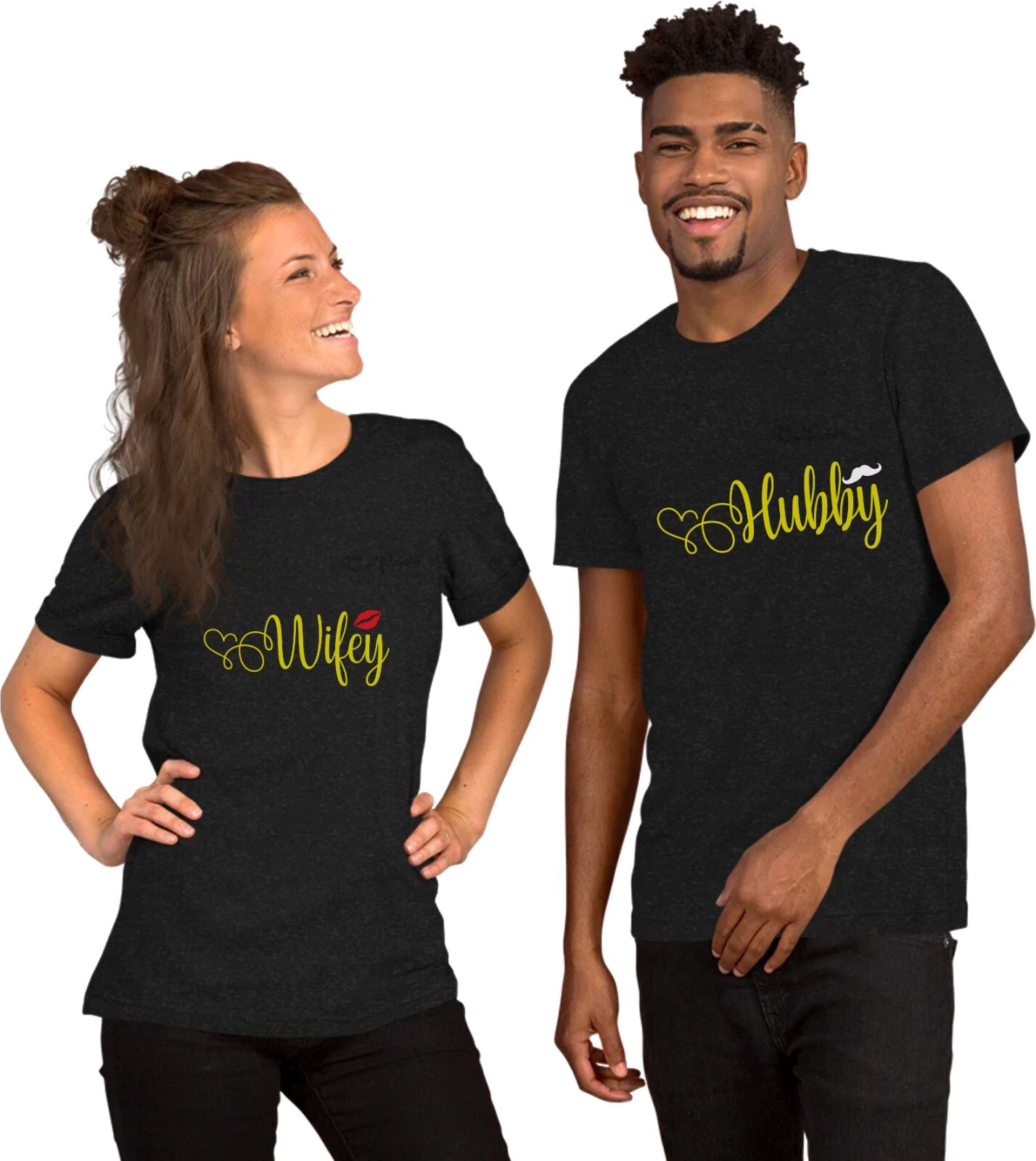 Valentines Day Couple Matching Pack T Shirt Hubby Wifey Anniversary Gift Top
