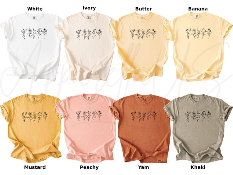 Comfort Colors Wildflower Shirt, Flower Shirt, Nature Shirt, Floral Cottagecore gallery