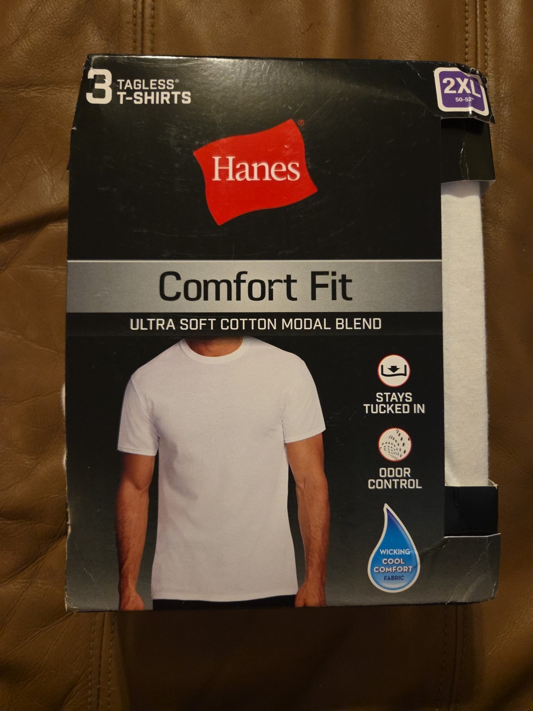 Hanes Men’s 3 Pack Comfort Fit Tagless White T -Shirts Size 2XL 50-52" New gallery