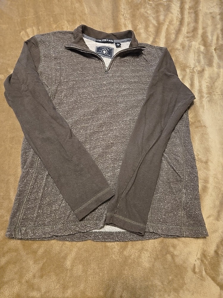 Washed Stoned & Beaten Quarter Zip Men’s Large Brown Vintage 1946 Pre-owned