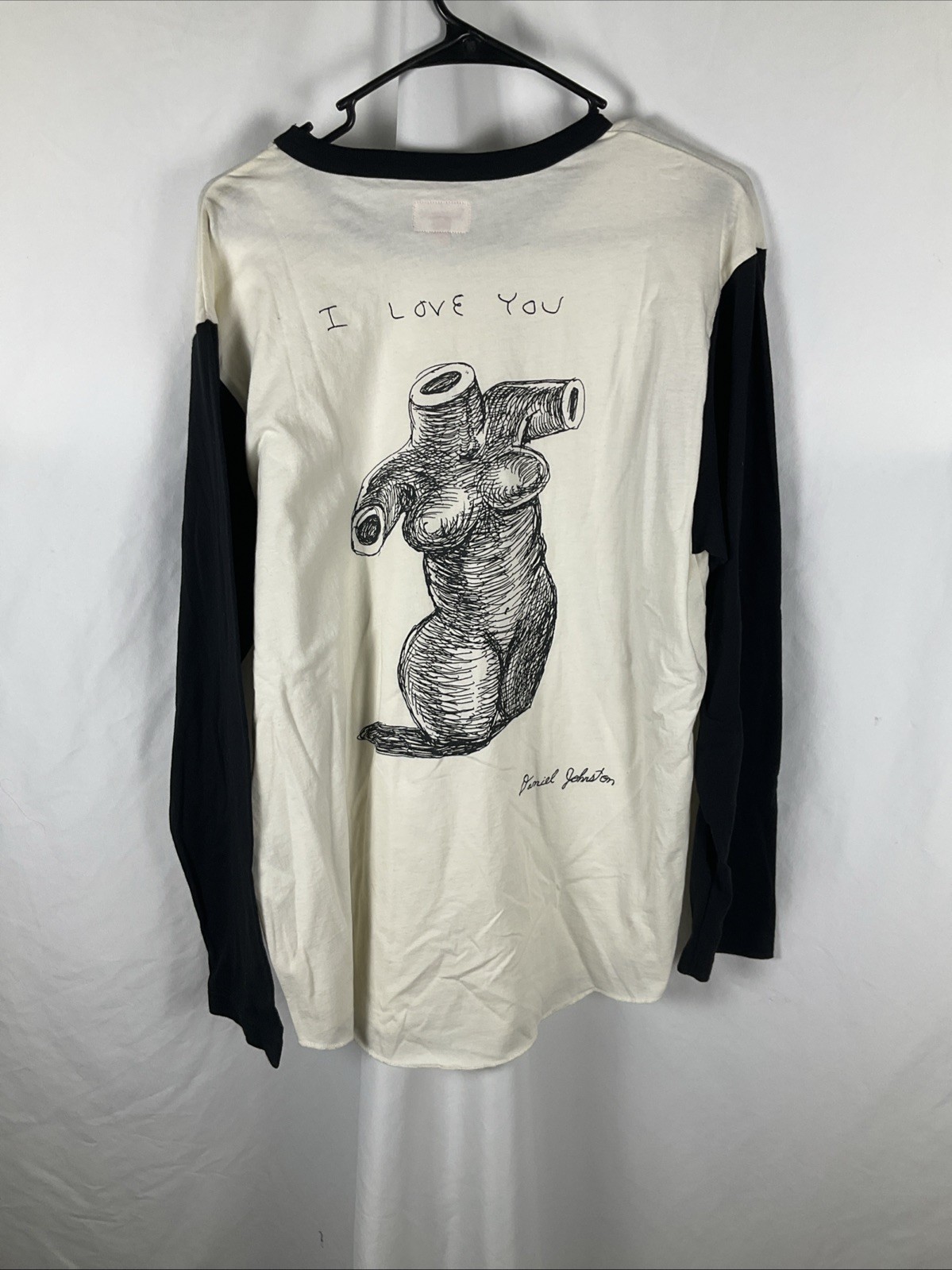 Supreme Mens White/Black Size Large Long Sleeve Shirt I Love You Daniel Johnston gallery