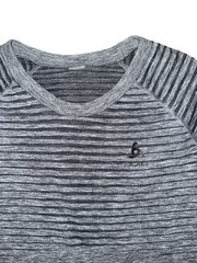 ODLO Base Layer Top Performance Light Fitted Long Sleeve Striped Gray Men’s sz L