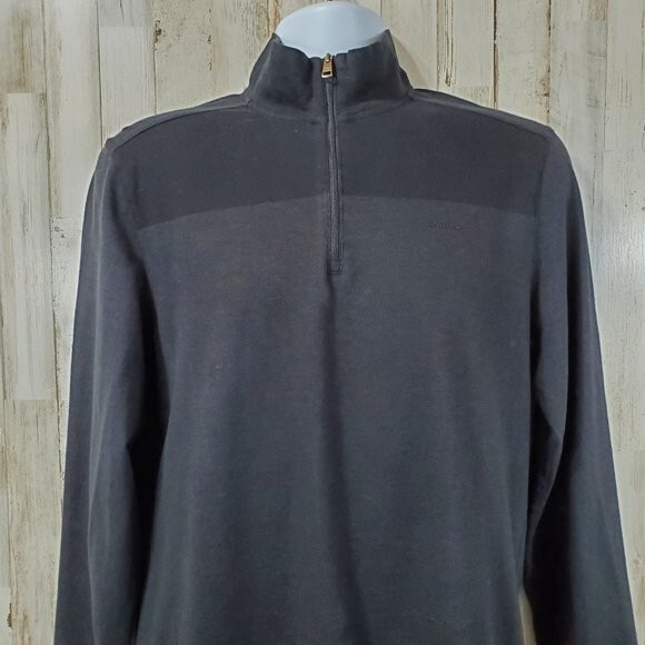 Calvin Klein Mens Pullover Shirt S? Black 1/4 Zip Lightweight Long Sleeve K20 gallery