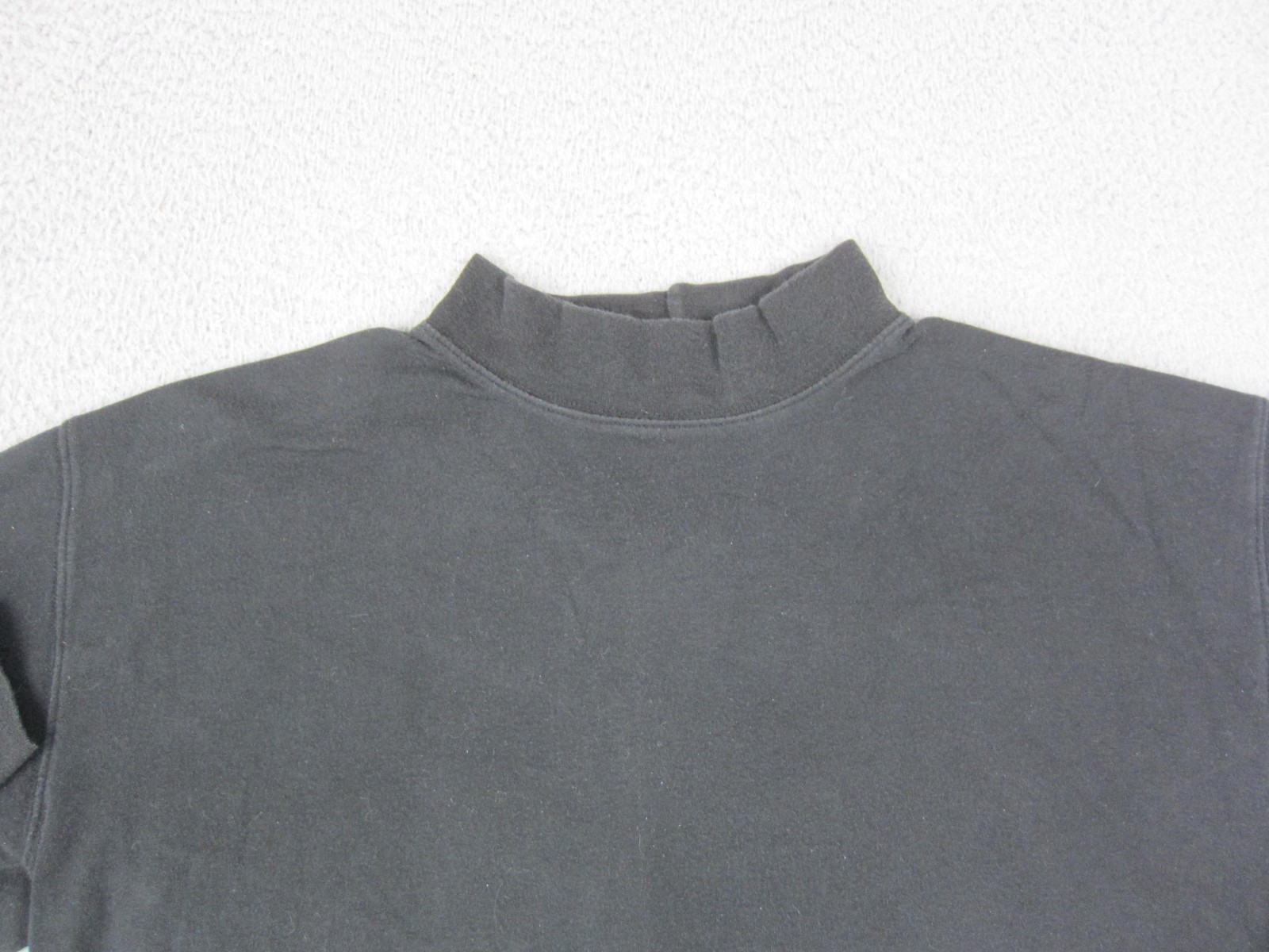 Vintage St Johns Bay Shirt Mens Large L Black Mock Neck Blank Long Sleeve 90s gallery