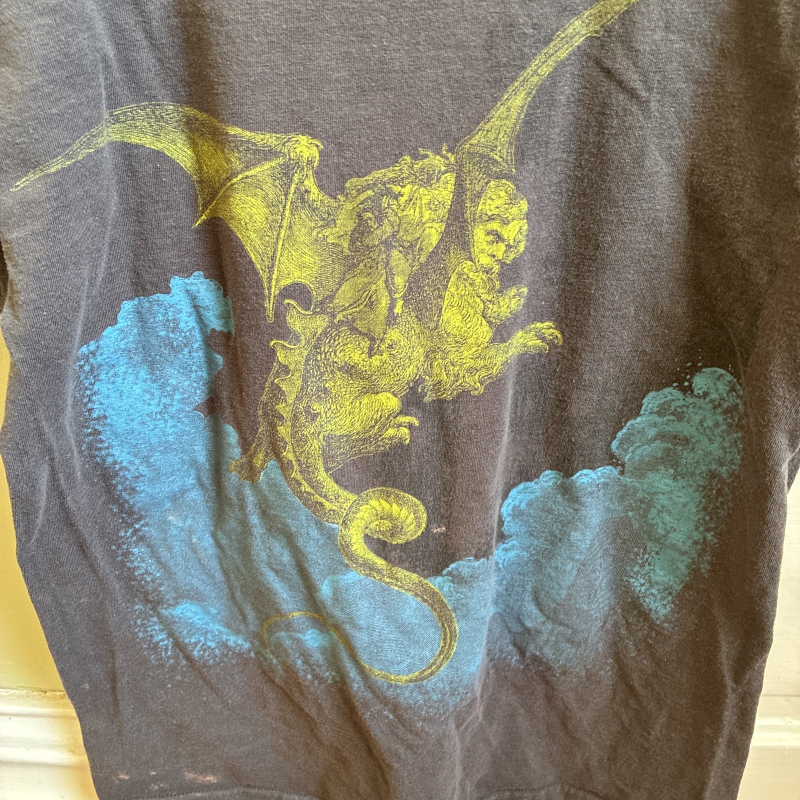 Vintage Dragon BLACK FADED 90s/00’s Art Tee Single Stitch XL Send Offers MEXICO gallery