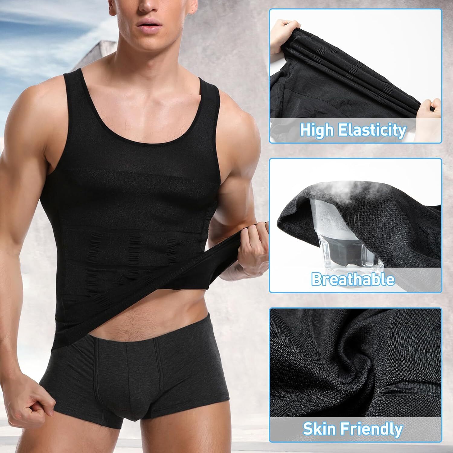 Men Body Shaper Slimming Tummy Vest Compression Shirt Tank Faja camisa de hombre gallery