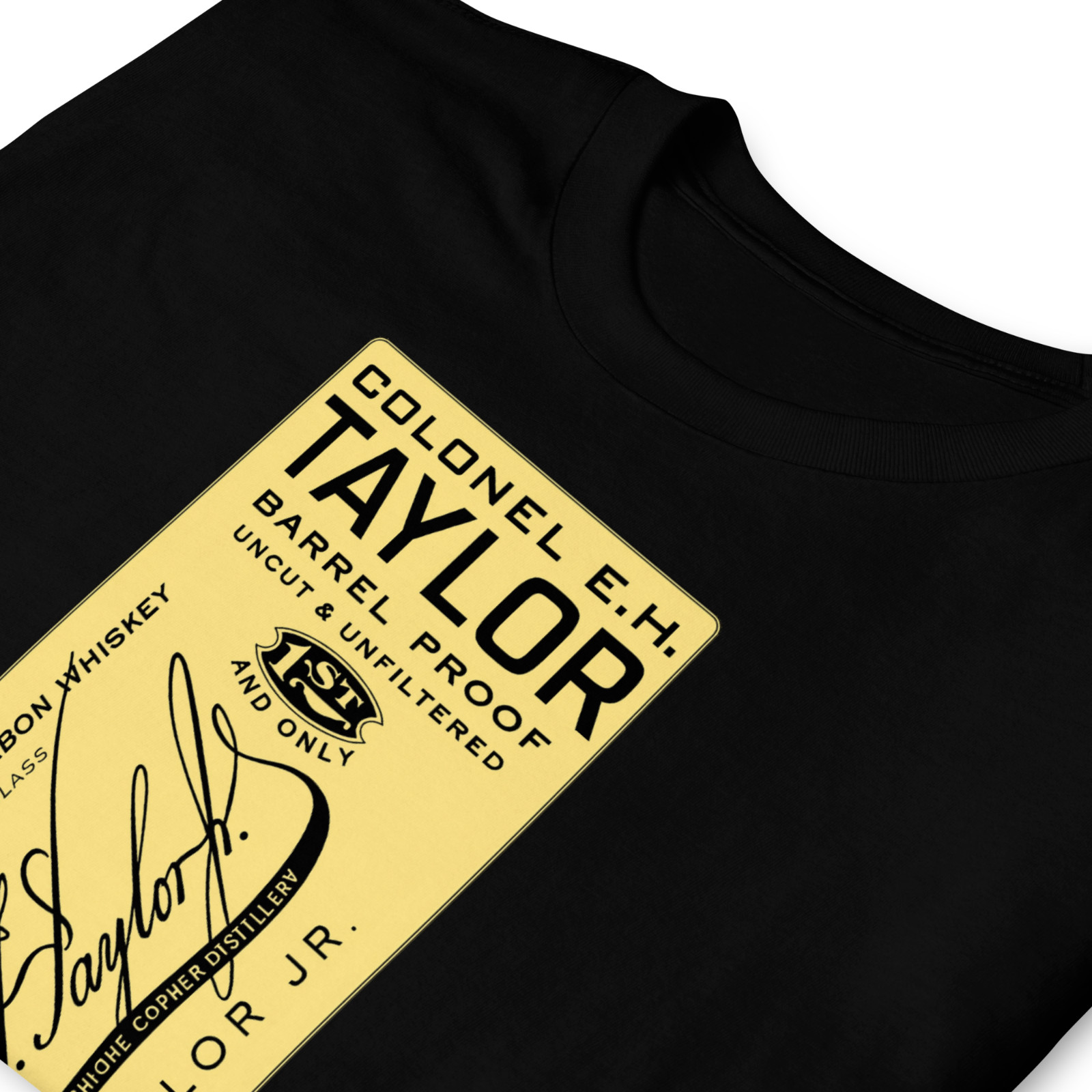 Colonel E.H. Taylor Bourbon Shirt Barrel Proof Whiskey Label Graphic Tee gallery