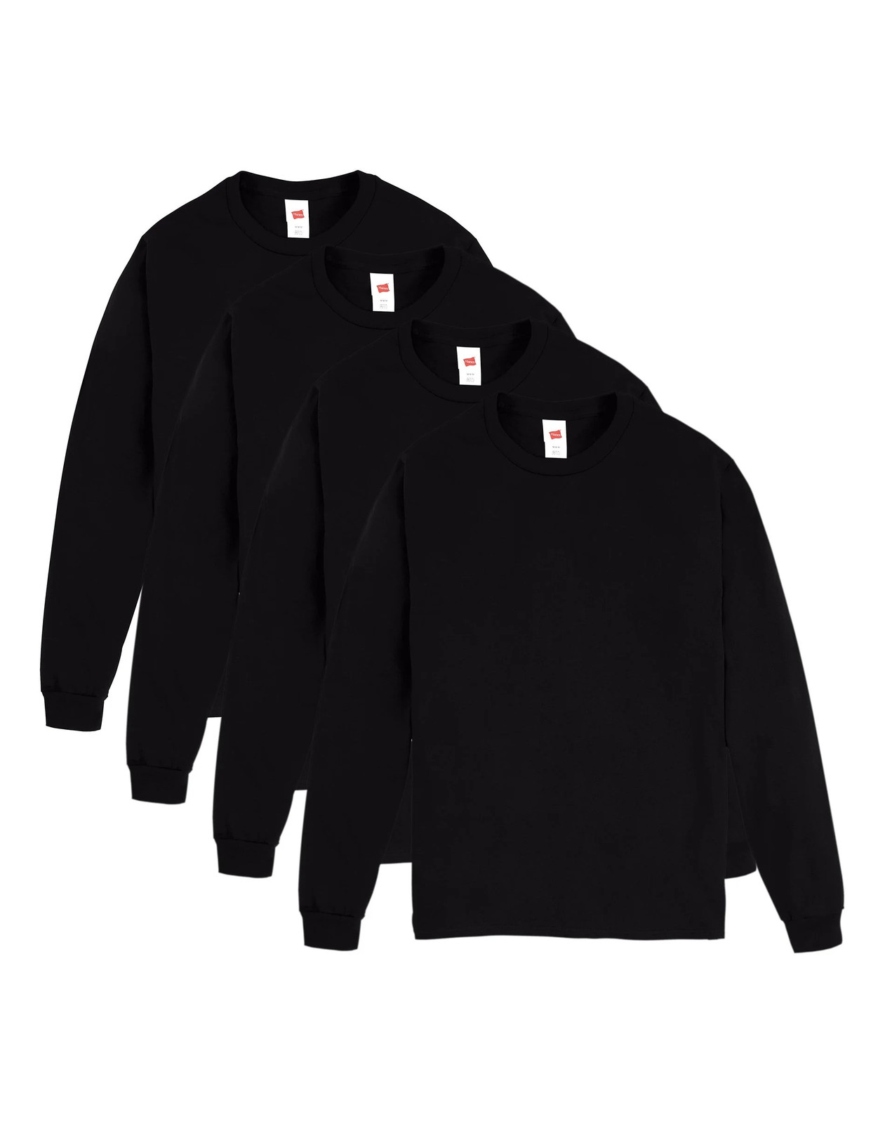 Hanes Essentials Men’s Cotton Long Sleeve T-Shirt, Value 4-Pack