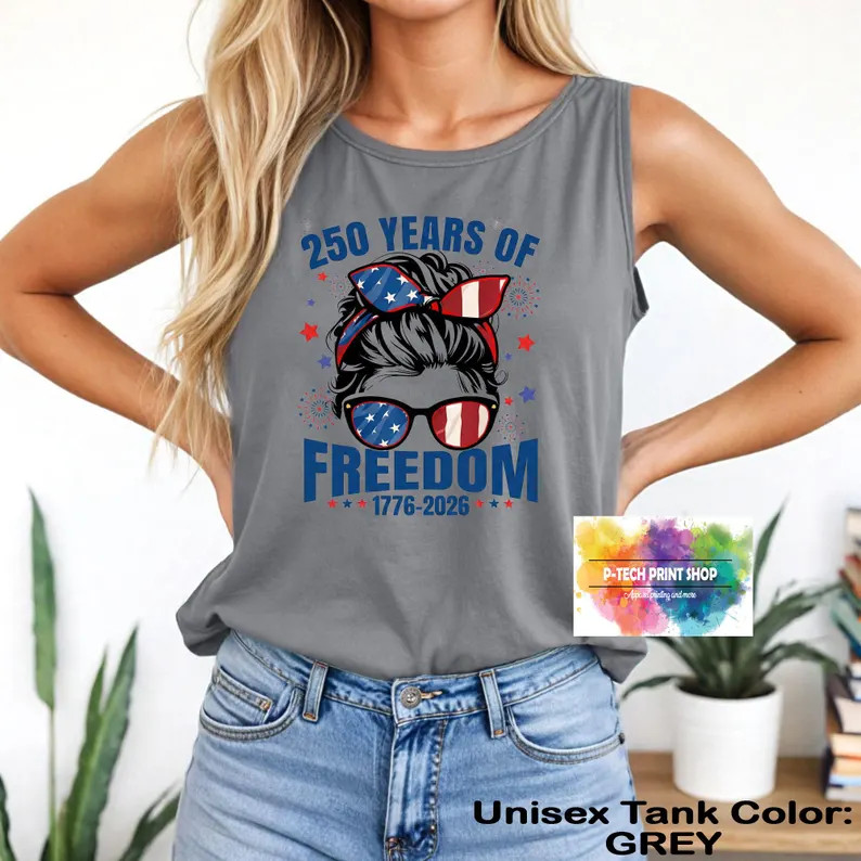 Women July 4th Freedom Tank Top Patriotic American gallery